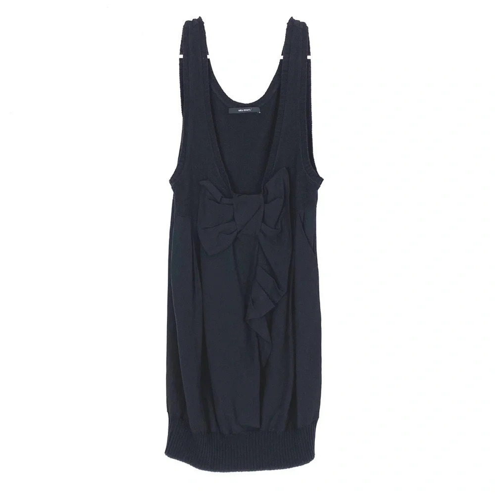 Sita Murt Dress Womens Small Black Bow Sleeveless Deep V Neck Sita Murt/ Party